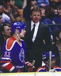 Autographed GLEN SATHER Edmonton Oilers 8x10 photo JSA