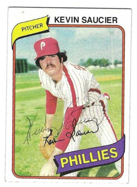 Autographed KEVIN SAUCIER Philadelphia Phillies 1980 Topps Burger King Card