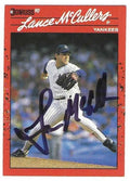 Autographed LANCE MCCULLERS New York Yankees 1990 Donruss Card