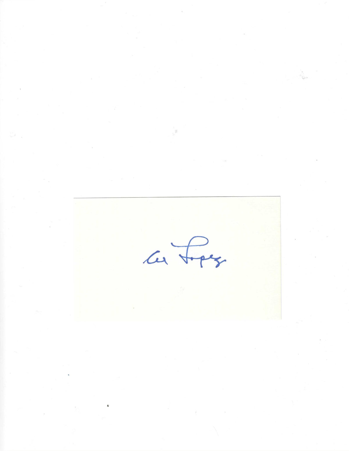 AUTOGRAPHED SIGNED AL LOPEZ 3x5 Index card