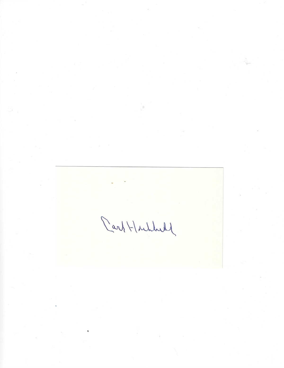AUTOGRAPHED SIGNED CARL HUBBELL 3x5 Index card