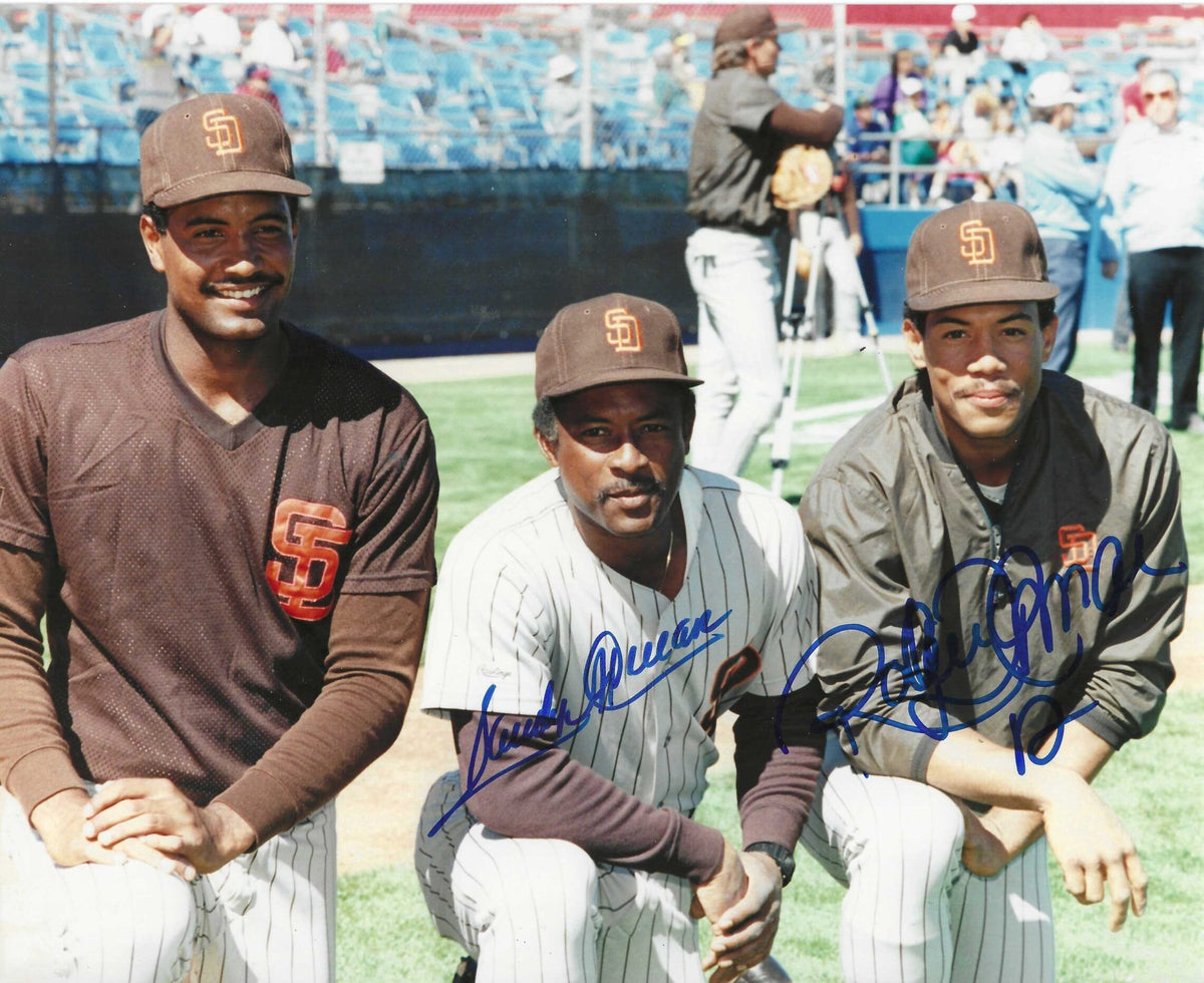 AUTOGRAPHED ROBERTO & SANDY ALOMAR SR. 8x10 San Diego Padres Photo