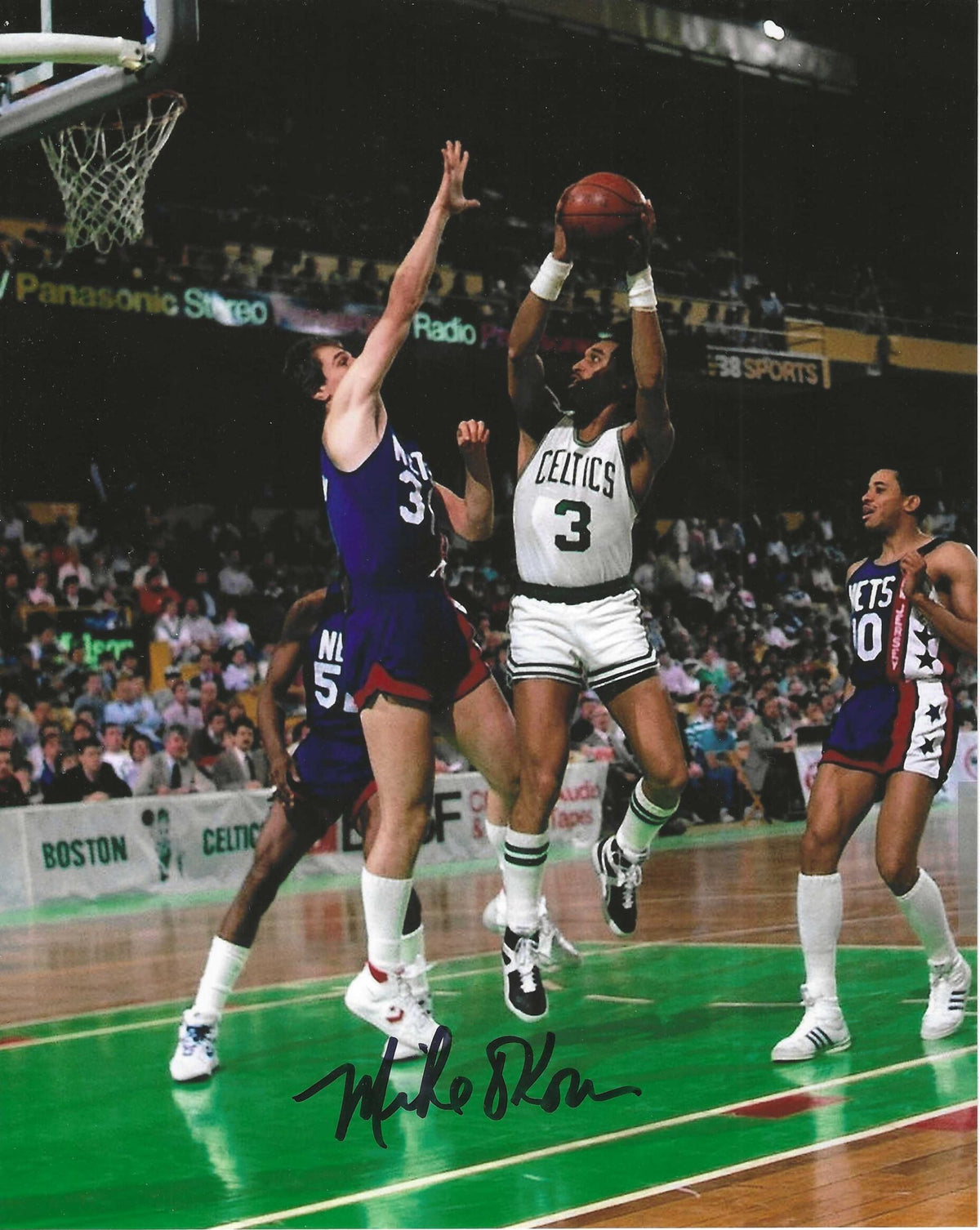 Autographed MIKE O'KOREN 8X10 New York Jersey Nets Photo