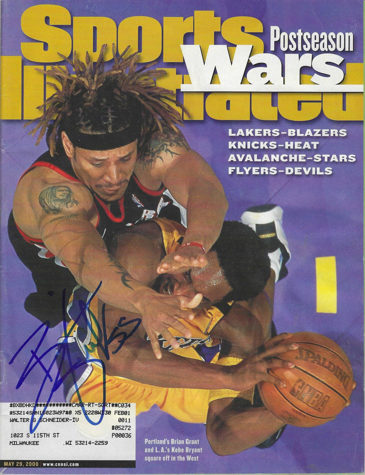 Autographed Brian Grant Portland Trail Blazers Sports Illustrated Magazine 5/29/2000
