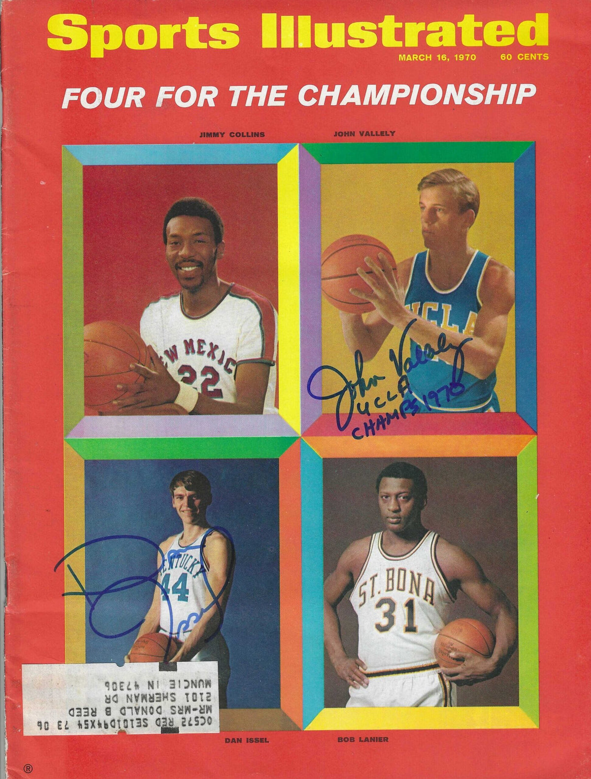 Autographed Dan Issel & John Vallely Sports Illustrated Magazine 3/16/1970