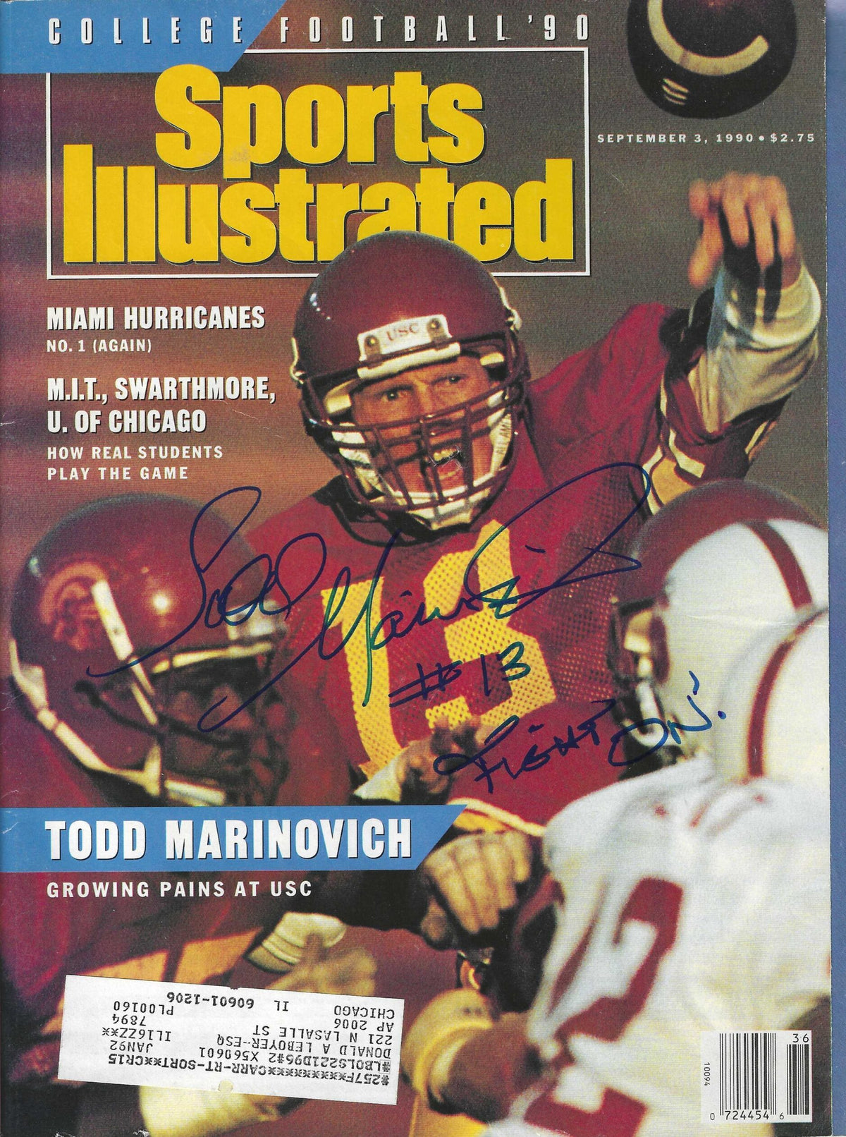 Autographed Todd Marinovich USC Trojans Illustrated Magazine 9/3/1990