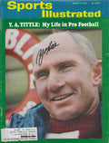 Autographed Y.A. Tittle New York Giants Sports Illustrated Magazine 8/16/1965