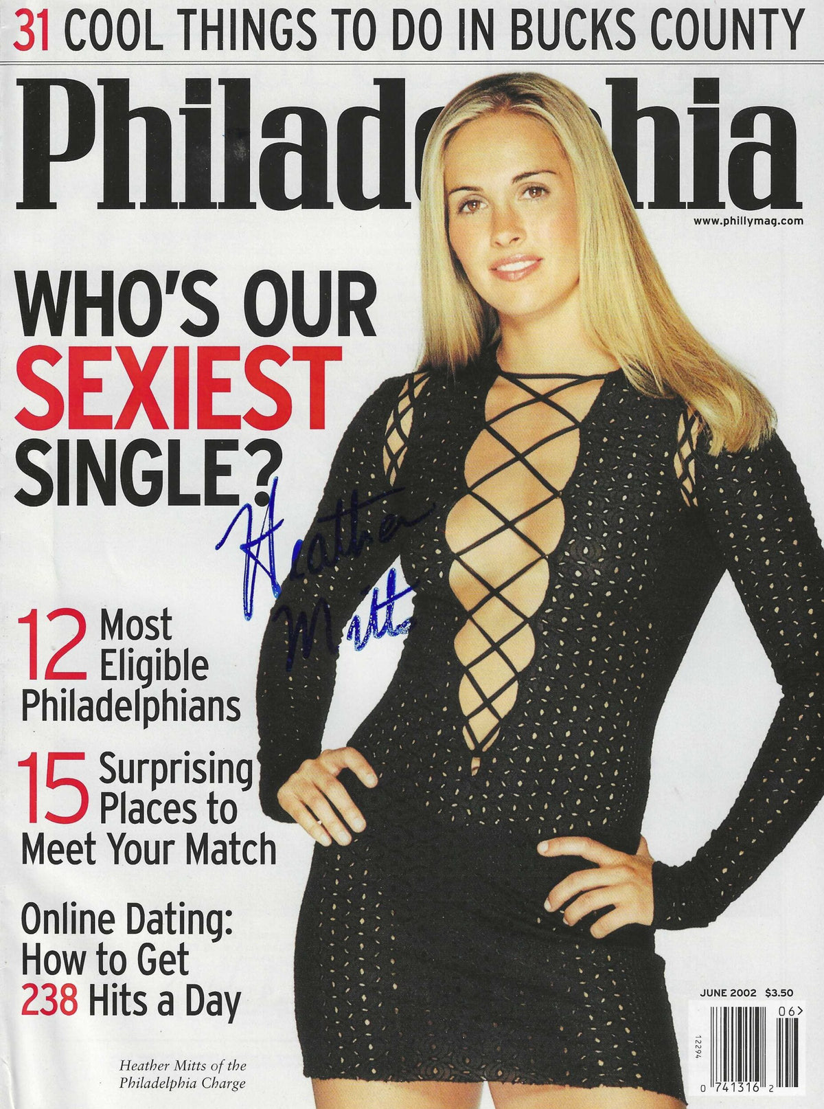 Autographed Heather Mitts Philadelphia Magazine June 2002