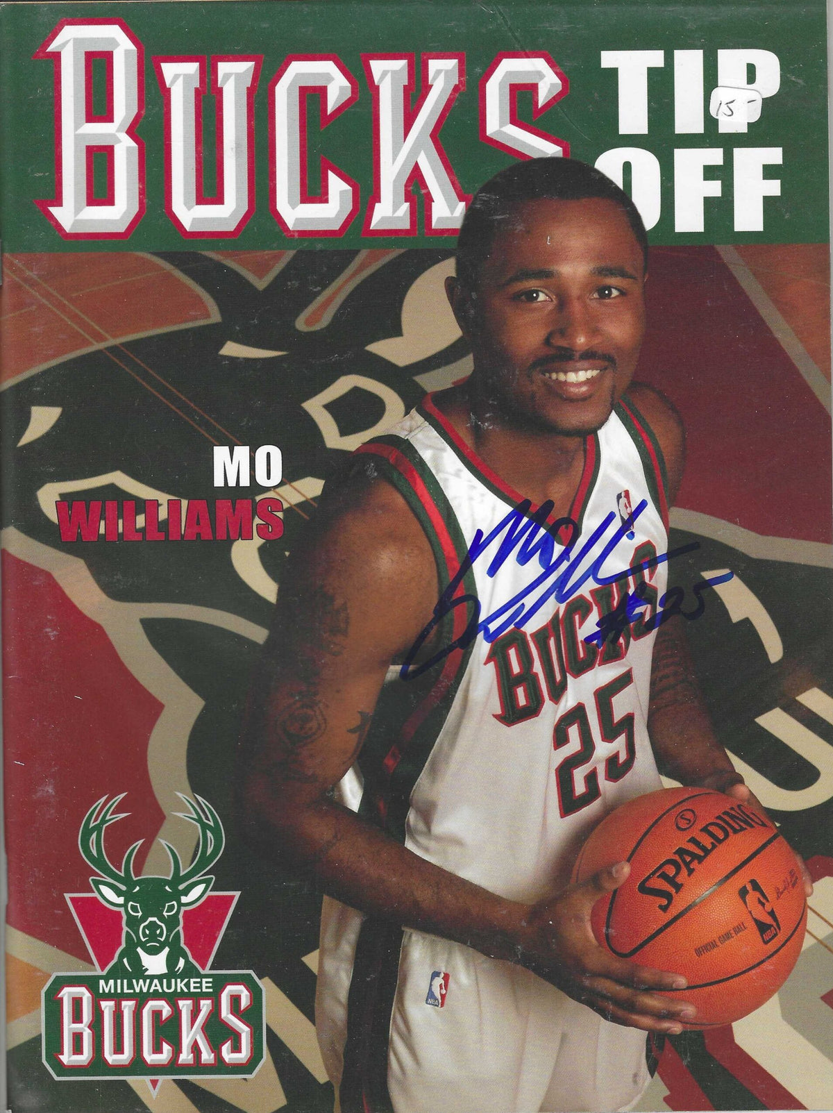 Autographed Mo Williams Milwaukee Bucks Tip Off Magazine 2006-07