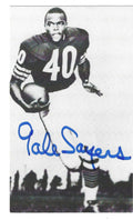 Autographed GALE SAYERS Chicago Bears Picture Postcard