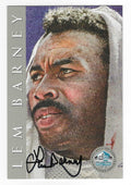 Autographed Lem Barney Detroit Lions Ron Mix Hall of Fame Card