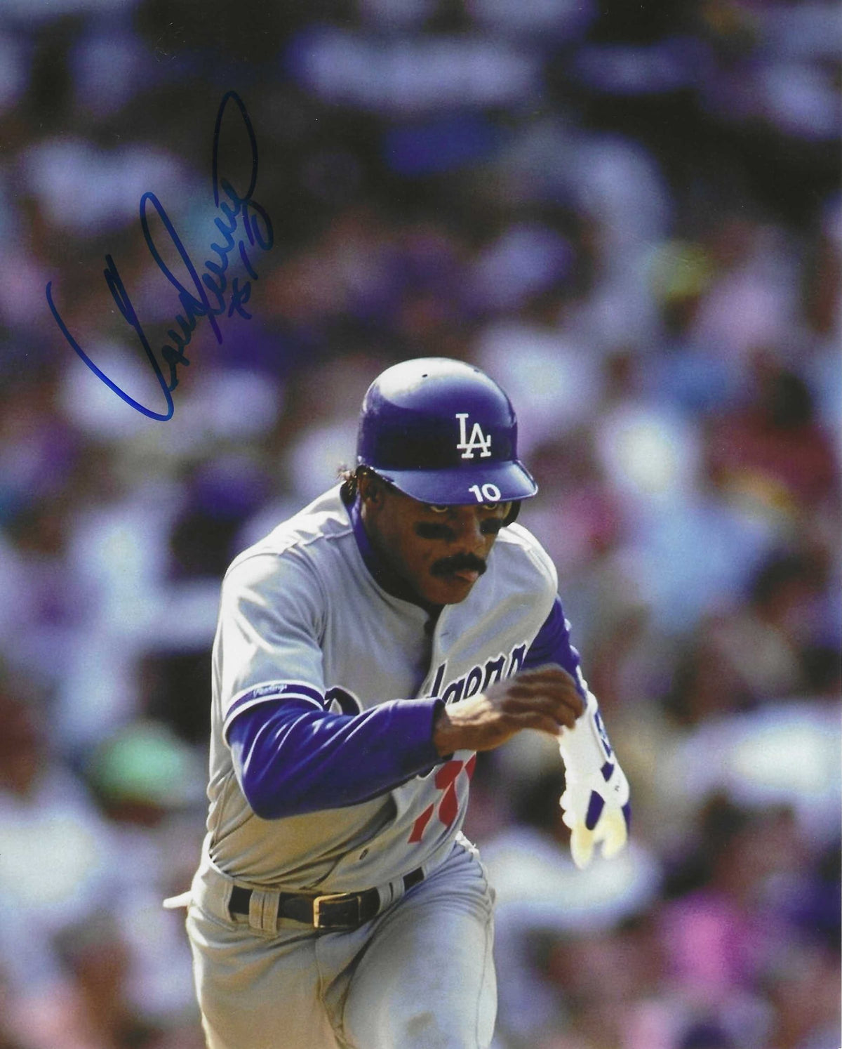 AUTOGRAPHED JUAN SAMUEL Los Angeles Dodgers 8x10 photo