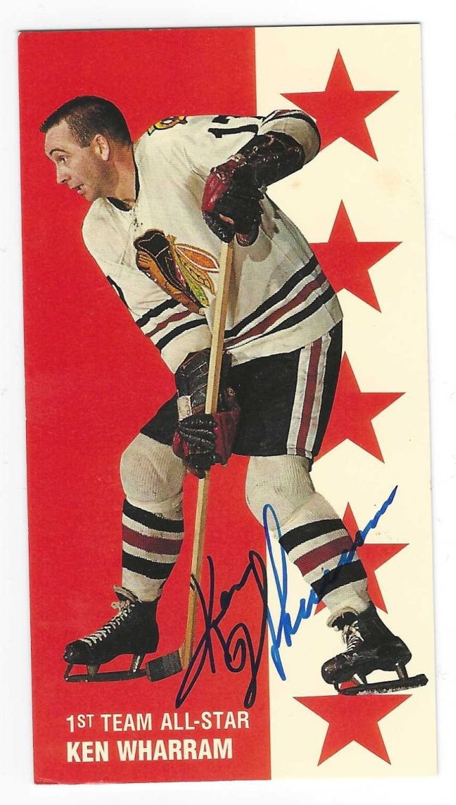 SIGNED 1994 Parkhurst card KEN WHARRAM Chicago Blackhawks Tall Boy