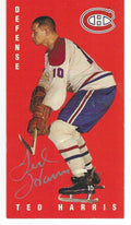 Autographed 1994 Parkhurst TED HARRIS Montreal Canadiens Tall Boy card