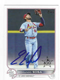 Autographed EDMUNDO SOSA ST. LOUIS CARDINALS 2022 Topps Card