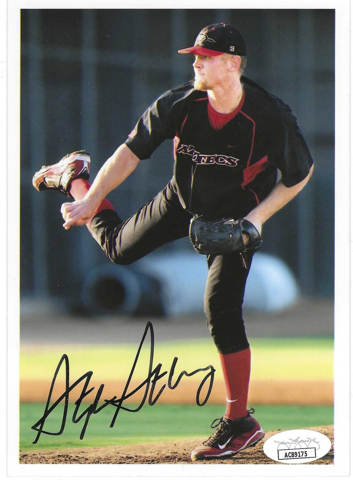 Autographed Stephen Strasburg San Diego State Aztecs 5x7 Photo with JSA Cert
