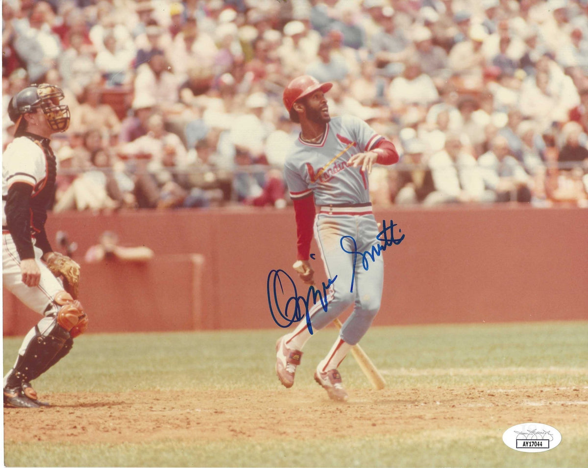 Autographed OZZIE SMITH 8x10 St. Louis Cardinals HOF photo JSA