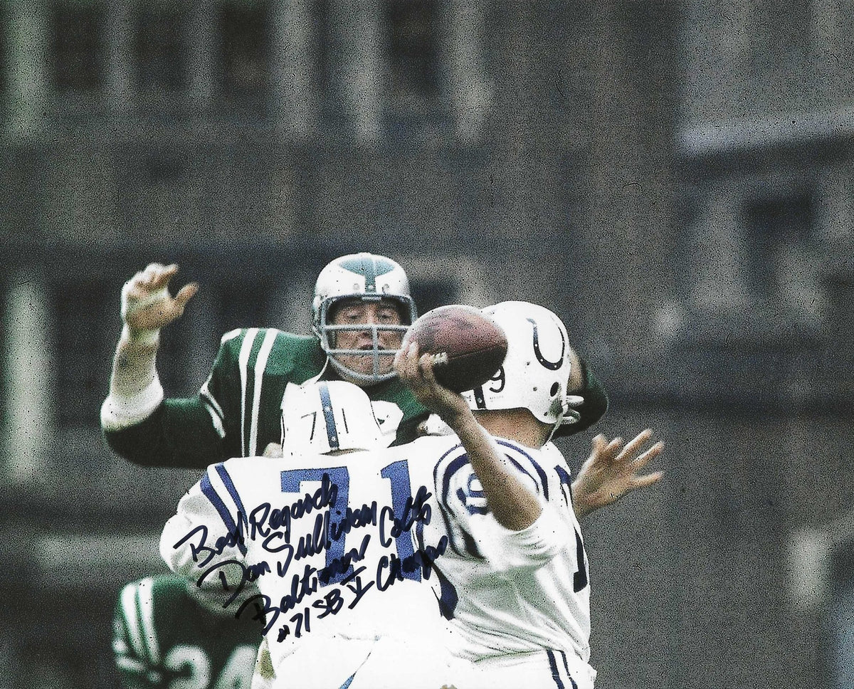 Autographed DAN SULLIVAN 8X10 Baltimore Colts Photo