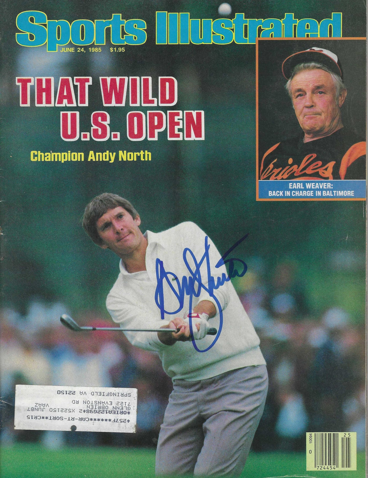 Autographed ANDY NORTH- Sports Illustrated 6/24/1985