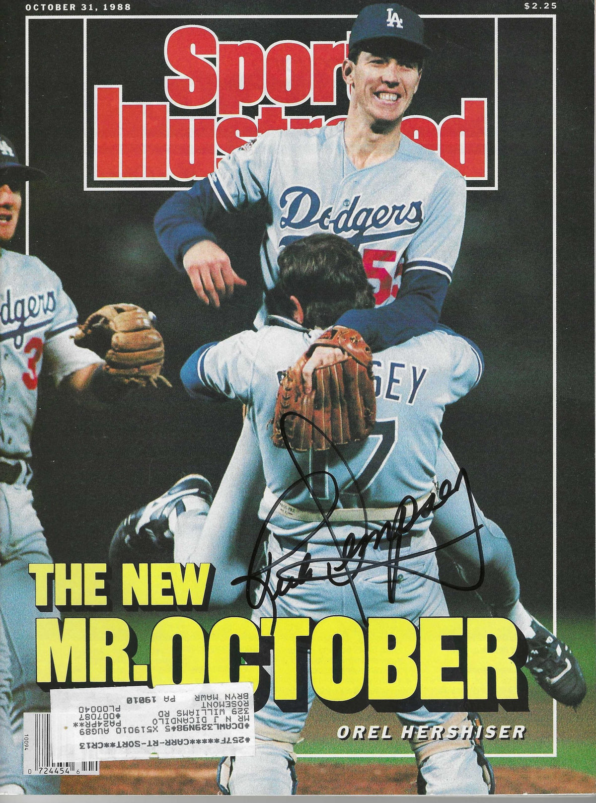 Autographed RICK DEMPSEY Los Angeles Dodgers Sports Illustrated Magazine 10/31/1988