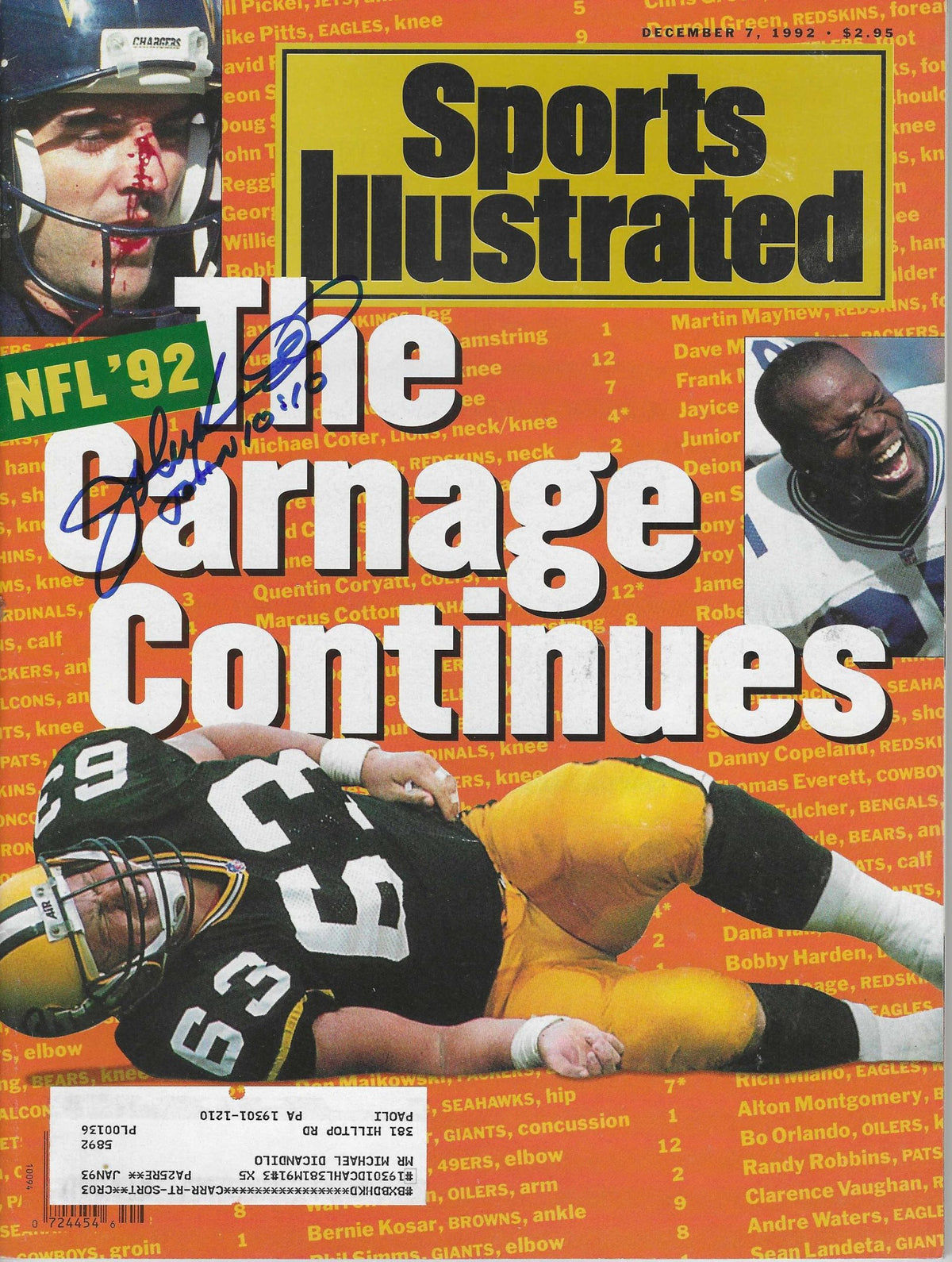 Autographed JOHN KIDD San Diego Chargers Sports Illustrated Magazine 12/7/1992