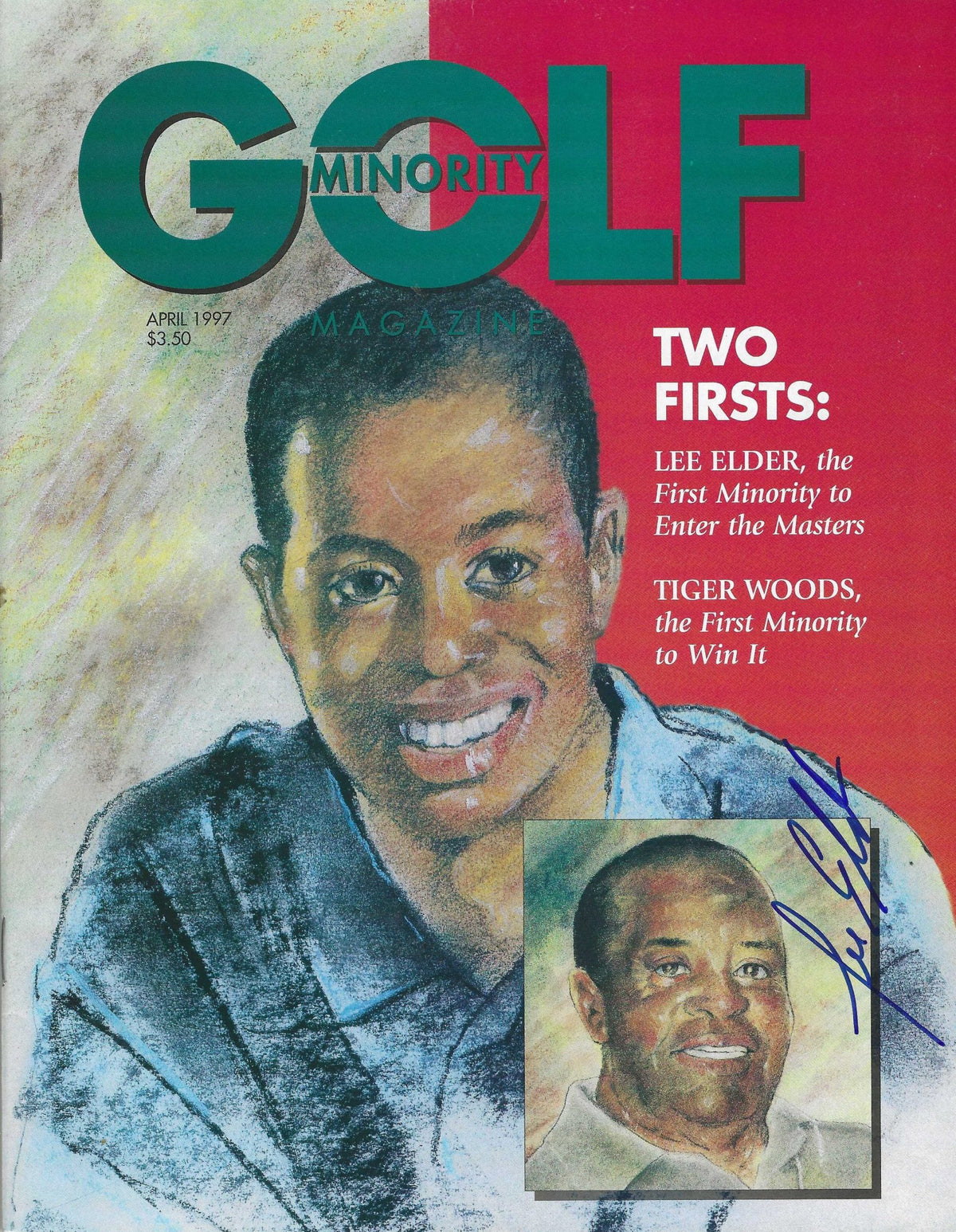 Autographed LEE ELDER PGA Minority Golf Magazine April 1997