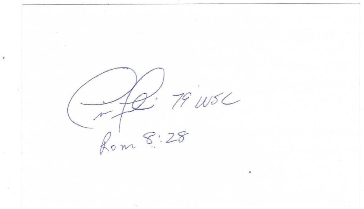 AUTOGRAPHED TIM FOLI Pittsburgh Pirates 79 WSC 3x5 Index card