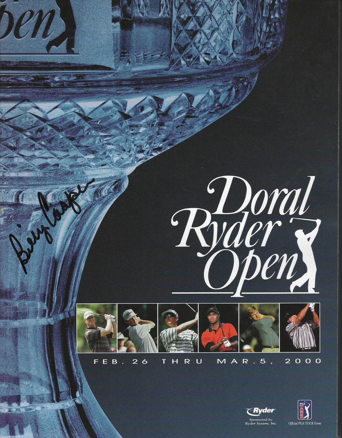Autographed BILLY CASPER PGA Golf Doral Ryder Open Program 2000