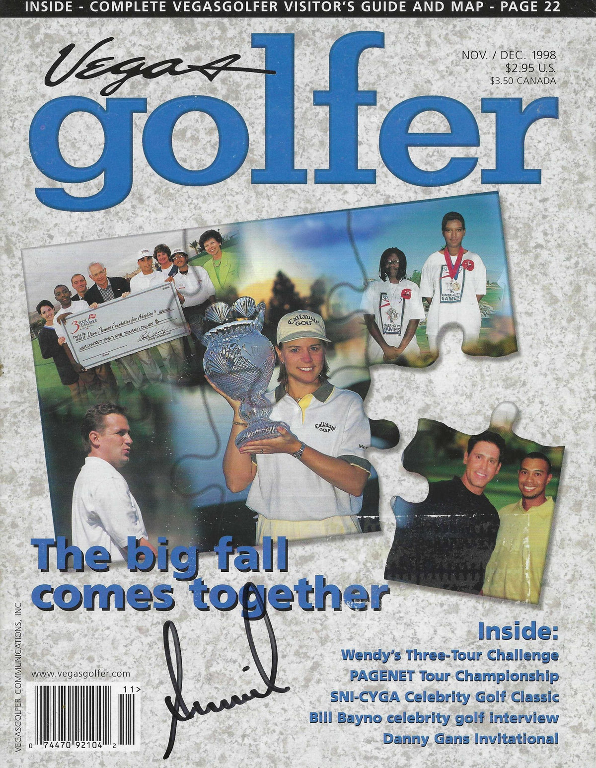 Autographed ANNIKA SORENSTAM Vegas Golfer Magazine Nov/Dec 1998