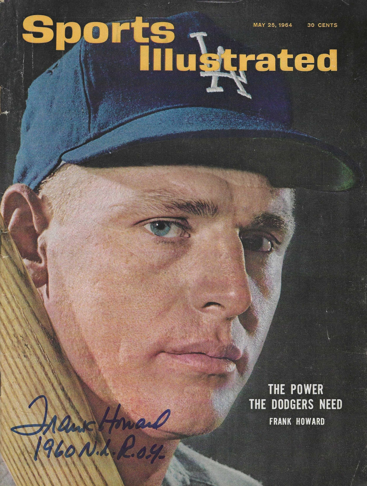 Autographed FRANK HOWARD Los Angeles Dodgers Sports Illustrated May 25, 1964