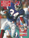 Autographed THURMAN THOMAS Buffalo Bills Beckett Football Card Monthly March 1991