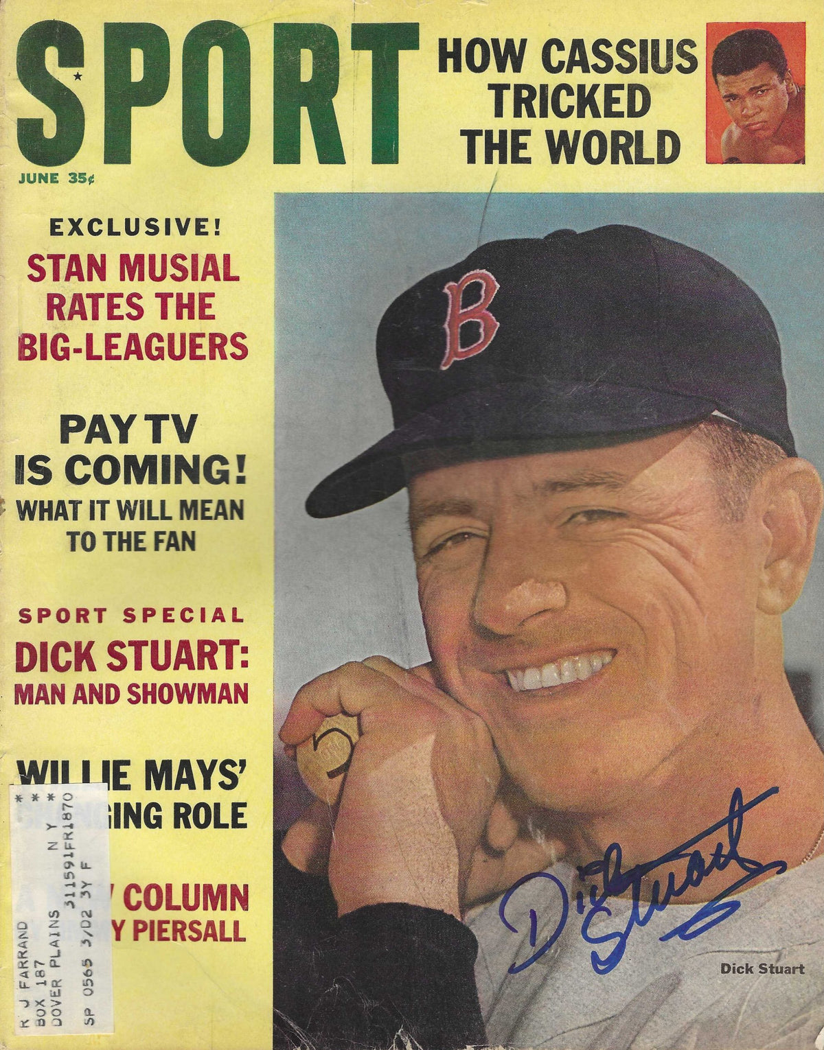 Autographed DICK STUART Boston Red Sox Sport Magazine June 1964