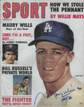 Autographed MAURY WILLS Los Angeles Dodgers Sport Magazine February 1963