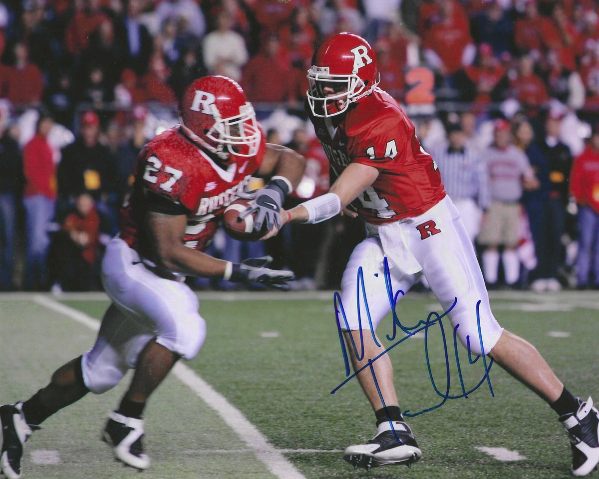 Autographed MIKE TEEL Rutgers Scarlet Knights 8x10 Photo