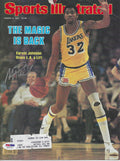 Autographed MAGIC JOHNSON Los Angeles Lakers Sports Illustrated 3/9/1981 PSA