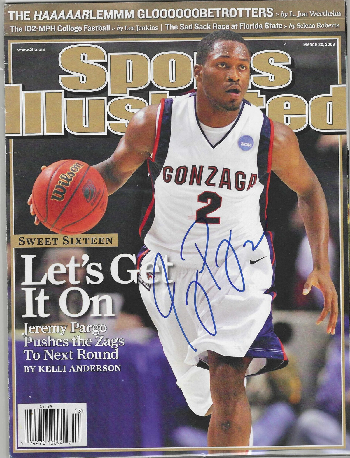 Autographed JEREMY PARGO UCONN HUSKIES Sports Illustrated 3/30/2009