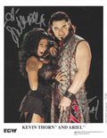 Autographed KEVIN THORN & ARIEL WWE 8x10 Photo with MLA COA