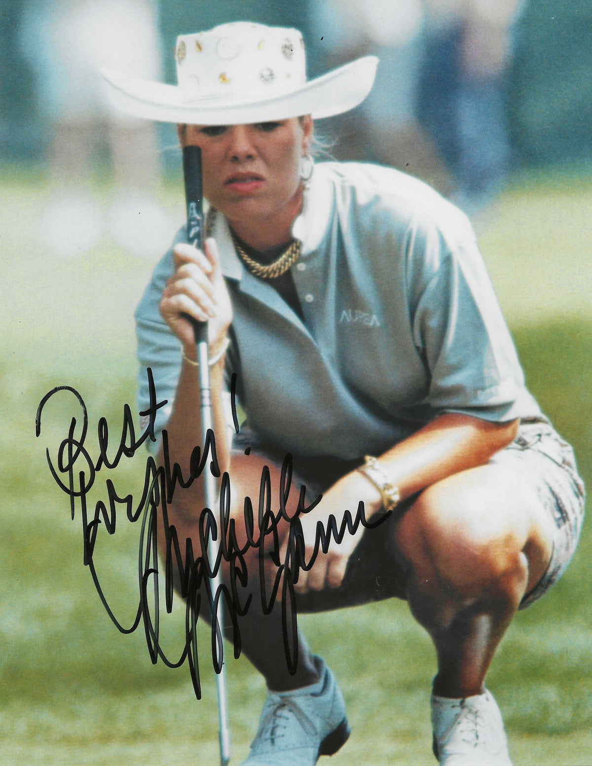 Autographed MICHELLE McGANN 8x10 LPGA Photo