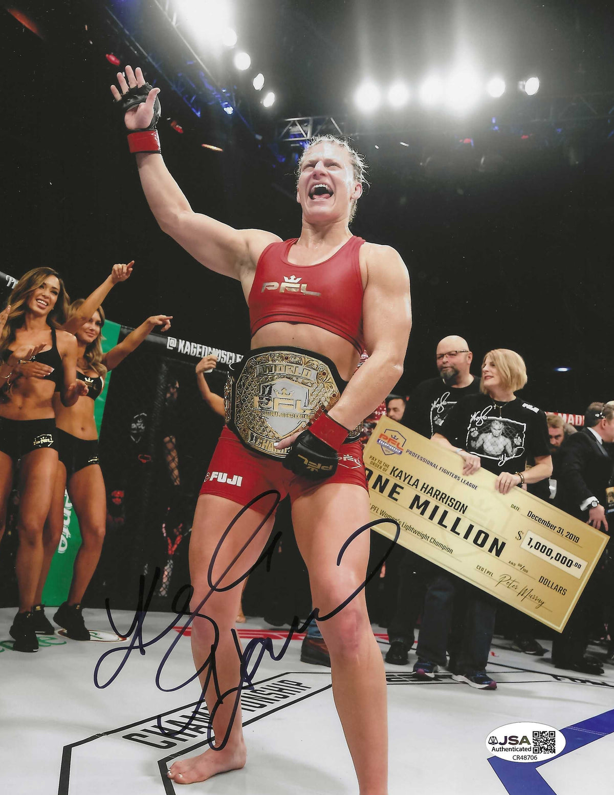 Autographed KAYLA HARRISON UFC & MMA fighter 8x10 photo with JSA