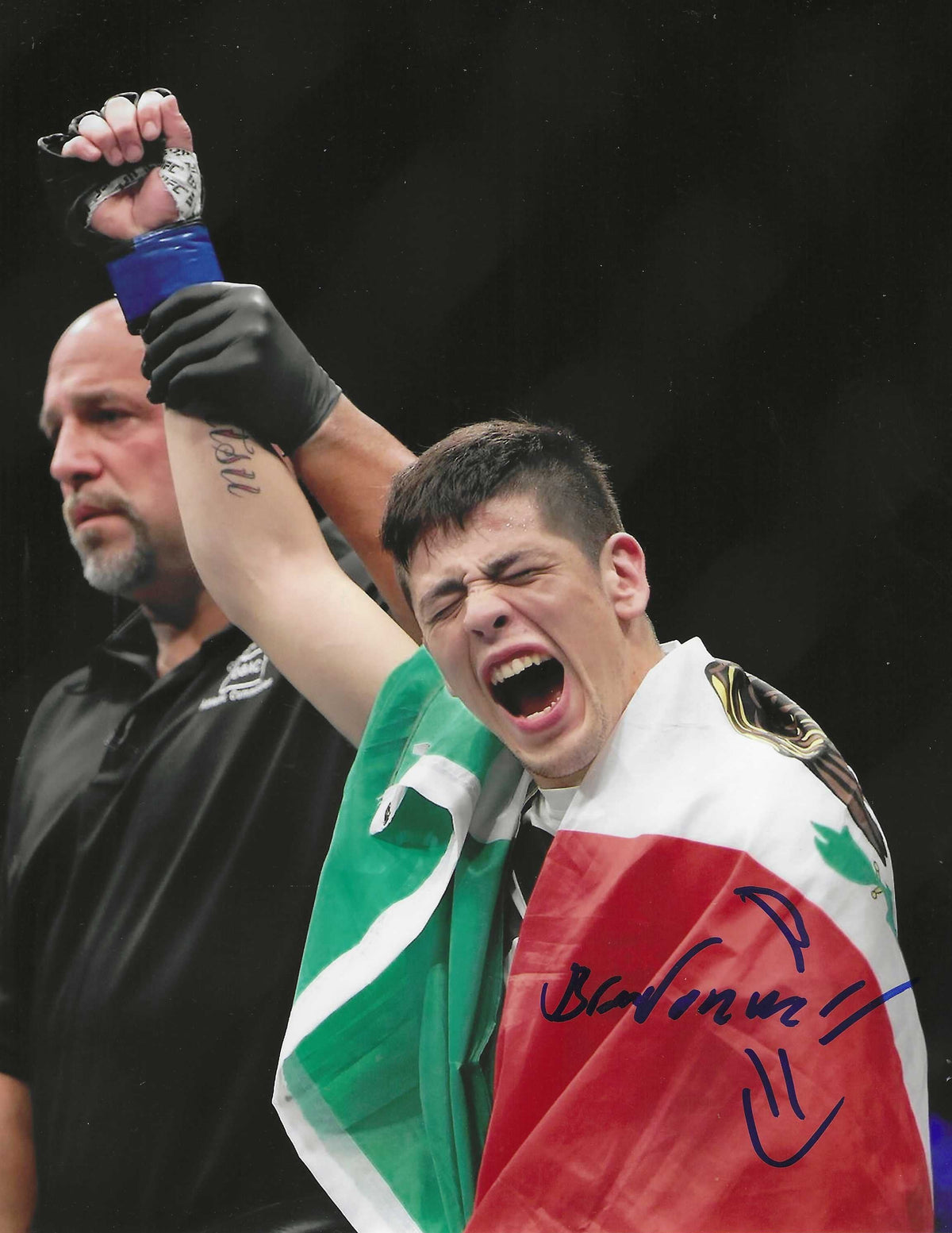 Autographed BRANDON MORENO UFC & MMA fighter 8x10 photo with COA