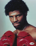 Autographed LEON SPINKS Boxing 8x10 photo JSA
