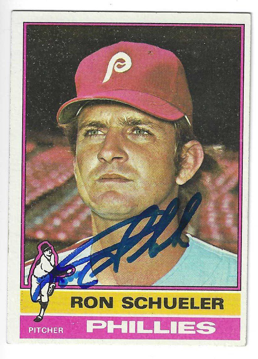 Autographed Ron Schueler Phillies 1976 Topps Card