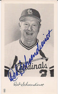 Autographed RED SCHOENDIENST St. Louis Cardinals Post Card