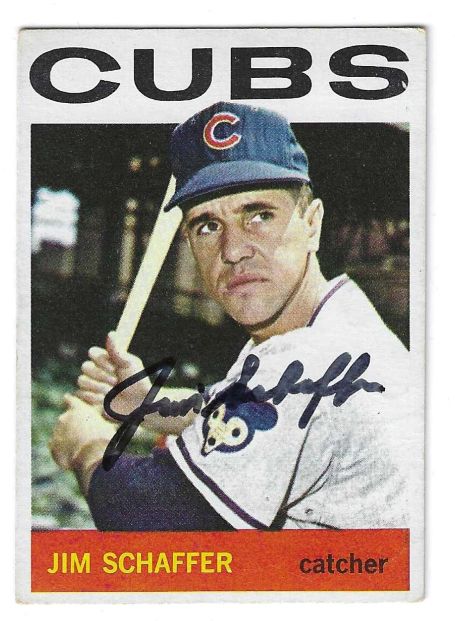 Autographed JIM SCHAFFER Chicago Cubs 1964 Topps Card
