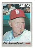 Autographed RED SCHOENDIENST St. Louis Cardinals 1970 Topps Card