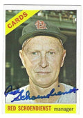 Autographed RED SCHOENDIENST St. Louis Cardinals 1966 Topps Card