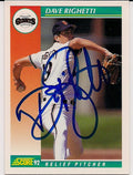 Autographed DAVE RIGHETTI 1992 Score Card