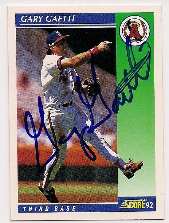 Autographed GARY GAETTI 1992 Score Card