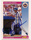 Autographed DAVE MAGADAN 1992 Score Baseball Card