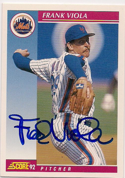 Autographed FRANK VIOLA 1992 Score Baseball Card
